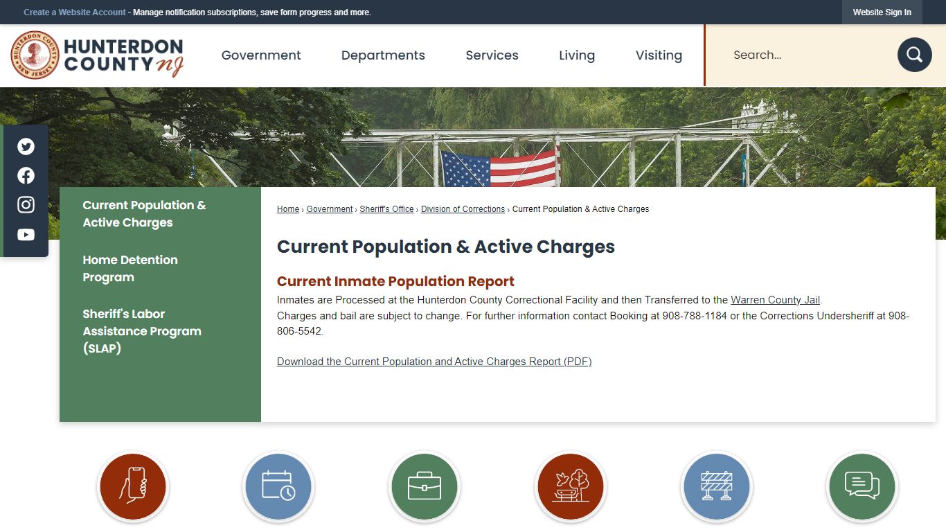Current Population & Active Charges | Hunterdon County, NJ